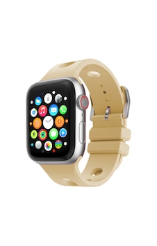 Apple Watch 10 42mm Uyumlu Kordon Delikli Tasarım Silikon Gold Apple Watch 10 42mm Uyumlu Kordon Delikli Tasarım Silikon Gold