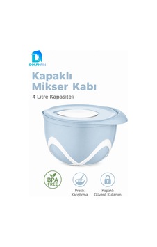 4 Litre Kapaklı Mikser Kabı Bpa İçermez Sıçratma Önleyici Hamur Yoğurma Kabı Mavi 4 Litre Kapaklı Mikser Kabı Bpa İçermez Sıçratma Önleyici Hamur Yoğurma Kabı Mavi