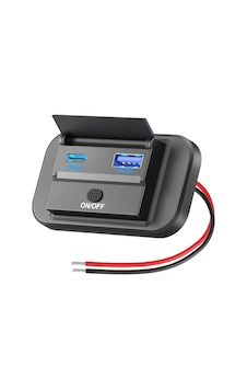 Bir Usb Type-a Ve Bir Usb Type-c Şarj Cihazı Kapaklı-on-off Anahtarlı-mavi Işıklı Bir Usb Type-a Ve Bir Usb Type-c Şarj Cihazı Kapaklı-on-off Anahtarlı-mavi Işıklı