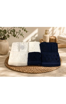 Royam Cotton Paris Jakarlı Pamuklu 6 Parça Aile Bornoz Seti Lacivert Royam Cotton Paris Jakarlı Pamuklu 6 Parça Aile Bornoz Seti Lacivert