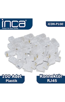 Inca Icon-P100 Cat6 Rj-45 Plastik 100Lü Konnektör Inca Icon-P100 Cat6 Rj-45 Plastik 100Lü Konnektör