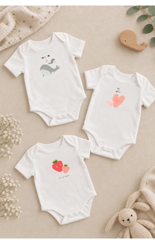 Luppinos Love You Mom 3lü %100 Pamuk Dijital Baskılı Bebek Body Set 2 Beyaz - Pembe Luppinos Love You Mom 3lü %100 Pamuk Dijital Baskılı Bebek Body Set 2 Beyaz - Pembe