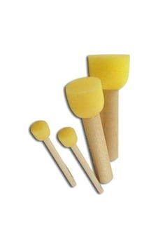 4'lü Sünger Ponpon Fırça Set, Sarı 4'lü Sünger Ponpon Fırça Set, Sarı