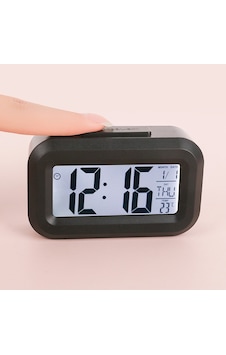 Mini Dijital Masa Saati Ve Çalar Saat Lcd Ekranlı, Tarih Ve Sıcaklık Göstergeli Alarm Saati 9 4,5 Cm - Siyah Mini Dijital Masa Saati Ve Çalar Saat Lcd Ekranlı, Tarih Ve Sıcaklık Göstergeli Alarm Saati 9 4,5 Cm - Siyah