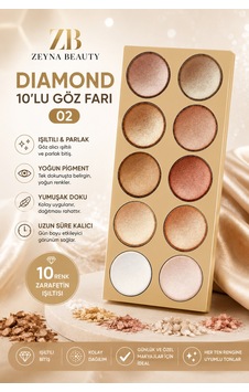 Diamond 10'lu Göz Farı Paleti 02 Işıltılı Ve Yoğun Pigmentli 10 Renk Sarı - 703083170 Diğer Diamond 10'lu Göz Farı Paleti 02 Işıltılı Ve Yoğun Pigmentli 10 Renk Sarı - 703083170 Diğer