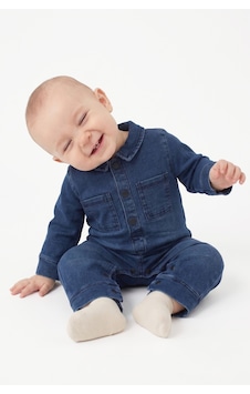 Bebegen Erkek Bebek Mavi Yakalı Cepli Çıtçıtlı Kot Tulum Çok Renkli Bebegen Erkek Bebek Mavi Yakalı Cepli Çıtçıtlı Kot Tulum Çok Renkli