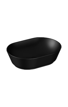 Geo 7427b083-0016 Oval Çanak Lavabo, 55 Cm, Mat Siyah Beyaz Geo 7427b083-0016 Oval Çanak Lavabo, 55 Cm, Mat Siyah Beyaz