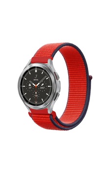 Watch 22mm Hasırlı Cırtcırtlı Kordon - Kırmızı Çok Renkli