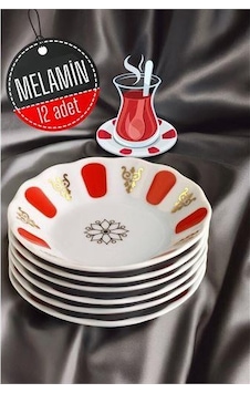 Modacar 12 Adet Melamin Çay Tabağı Açık Mavi Modacar 12 Adet Melamin Çay Tabağı Açık Mavi