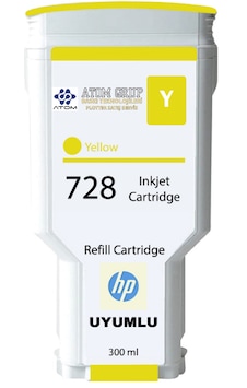 Atom Grup 728 Hp F9j65a Yellow - Sarı - Uyumlu Kartuş 300 Ml Atom Grup 728 Hp F9j65a Yellow - Sarı - Uyumlu Kartuş 300 Ml