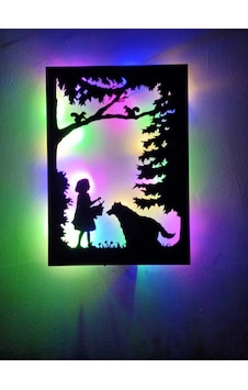 Dekor Treniled Işıklı Kırmızı Başlıklı Kız Dekorlu Gece Lambası Dekor Treniled Işıklı Kırmızı Başlıklı Kız Dekorlu Gece Lambası