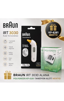 Braun Irt3030 Ateş Ölçer + Polygreen Kp-6261 Tansiyon Aleti Hediyeli Braun Irt3030 Ateş Ölçer + Polygreen Kp-6261 Tansiyon Aleti Hediyeli