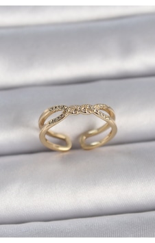 Pirinç Gold Renk Ayarlanabilir Zirkon Taşlı Sarmal Model Kadın Yüzük - Lisinya Çok Renkli Pirinç Gold Renk Ayarlanabilir Zirkon Taşlı Sarmal Model Kadın Yüzük - Lisinya Çok Renkli