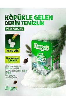 Funeco Klozet Tuvalet Wc Temizleyici, Aktif Köpüklü, 1 Kutu, 4 Paket 300g, Ekolojik Doğa Dostu, Çam Funeco Klozet Tuvalet Wc Temizleyici, Aktif Köpüklü, 1 Kutu, 4 Paket 300g, Ekolojik Doğa Dostu, Çam