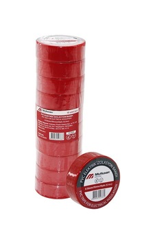 Mutlusan Pvc İzolasyon Elektrik Bantı 9.14mm 0.13x19x10yds Bandı Kırmızı Lüx - 10'li Paket Mutlusan Pvc İzolasyon Elektrik Bantı 9.14mm 0.13x19x10yds Bandı Kırmızı Lüx - 10'li Paket