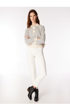 Fabrika Kırık Beyaz Kadın Slim Straight Fit Denim Pantolon F4wl-pnt0986 Fabrika Kırık Beyaz Kadın Slim Straight Fit Denim Pantolon F4wl-pnt0986