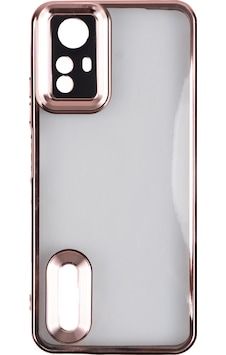 Xiaomi Redmi Note 12s Kılıf Kamera Korumalı Logo Gösteren Zore Omega Kapak Rose Gold