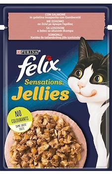 Purina Felix Sensation Somonlu ve Karidesli Pouch Yetişkin Kedi Maması 12 x 85 G Purina Felix Sensation Somonlu ve Karidesli Pouch Yetişkin Kedi Maması 12 x 85 G