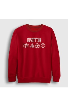 Presmono Unisex Symbols Led Zeppelin Sweatshirt Kırmızı Presmono Unisex Symbols Led Zeppelin Sweatshirt Kırmızı