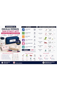 Kişiye Özel Okul Etiket Seti 238 Adet Kalem Defter Kitap Suluk Çanta Etiketi İsim Soyisim Çok Renkli