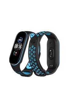 Newface - 784 - Xiaomi Mi Band 4 Spor Delikli Kordon - Csmo-tex - - Siyah-mavi Newface - 784 - Xiaomi Mi Band 4 Spor Delikli Kordon - Csmo-tex - - Siyah-mavi