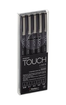 Touch Liner Teknik Çizim Kalemi 5Li Set Siyah Sh4100005