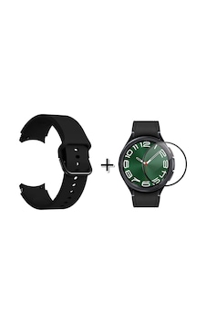 Forzacase Samsung Galaxy Uyumlu Watch 6 40mm İle Silikon Kordon Kayış + Ekran Koruma Filmi - Fc163 Siyah Forzacase Samsung Galaxy Uyumlu Watch 6 40mm İle Silikon Kordon Kayış + Ekran Koruma Filmi - Fc163 Siyah