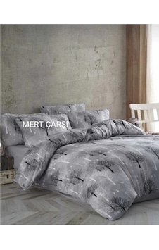 Lionas Çift Kişilik Ağaç Desen Yorgan Kılıfı 2 Adet Yastık Kılıfı Gri Lionas Çift Kişilik Ağaç Desen Yorgan Kılıfı 2 Adet Yastık Kılıfı Gri