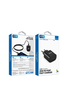 Kvk 25w Pd Type-c Hızlı Şarj Adaptörü Siyah Kvk-ts42 Kvk 25w Pd Type-c Hızlı Şarj Adaptörü Siyah Kvk-ts42