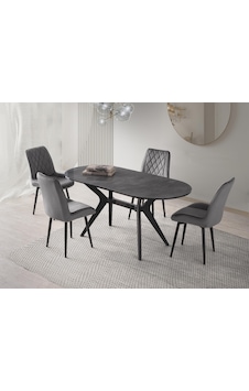 Star Riva Mutfak Masa Sandalye Takımı 82x138 Siyah Star Riva Mutfak Masa Sandalye Takımı 82x138 Siyah