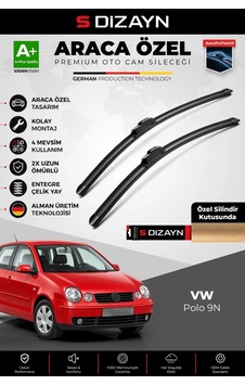 S-dizayn Volkswagen Polo 9n Ön Cam Silecek Seti 2002-2005 Premium Araca Özel 53-45 Cm A+ Kalite
