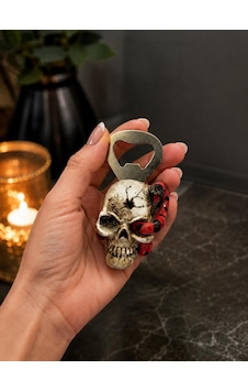 Magnet Şişe Açacağı Kuru Kafa Mıknatıslı Buzdolabı Magneti, Dekoratif Yılan Figürlü Şişe Açacak Çok Renkli