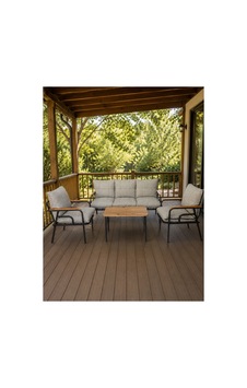 Bahçe Balkon Mobilyası 3+1+1 Gri Gri Bahçe Balkon Mobilyası 3+1+1 Gri Gri