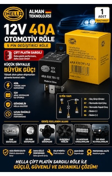 Hella 12v 40a 5 Pin Güç Rölesi 4ra 933 791-12 Kalite Far Sis Korna Fan Rölesi 1 Adet Hella 12v 40a 5 Pin Güç Rölesi 4ra 933 791-12 Kalite Far Sis Korna Fan Rölesi 1 Adet