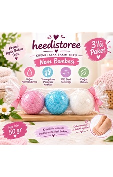 Hediboom Nem Bombası Ayak Bakım Topları Manikür Pedikür Kürü 3'lü Paket Karışık Renkli
