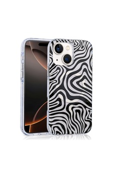 Apple Uyumlu iPhone 15 Kılıf M-safe Şarj Özellikli Zore Jago Kapak Siyah-Beyaz Apple Uyumlu iPhone 15 Kılıf M-safe Şarj Özellikli Zore Jago Kapak Siyah-Beyaz