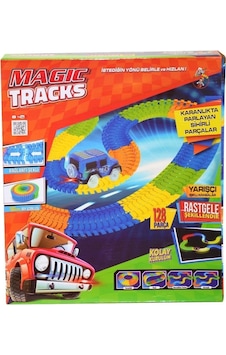 Magic Tracks Oyuncak Yarış Pisti Işıklı 128 Parça Işıklı Arabalı