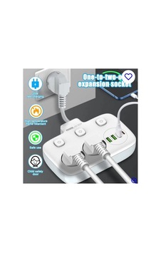 Enerji Kabloları Akım Korumalı 2 Li Ayrı Anahtarlı Priz, 2x Priz, 3x Usb, 1x Type-c, 2 Mt Kablo, Hızlı Şarj Enerji Kabloları Akım Korumalı 2 Li Ayrı Anahtarlı Priz, 2x Priz, 3x Usb, 1x Type-c, 2 Mt Kablo, Hızlı Şarj