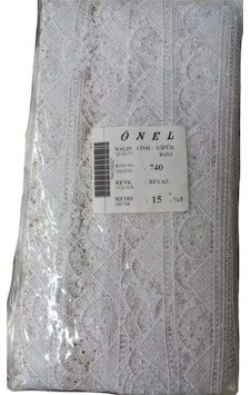 Dantel Polyester Güpür Bant Beyaz 15 Metre En 5 Cm On-740-b Dantel Polyester Güpür Bant Beyaz 15 Metre En 5 Cm On-740-b
