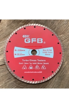 Gfb 230mm Beton Kesme Testeresi Granit Mermer Taş Kesici Elmas Disk