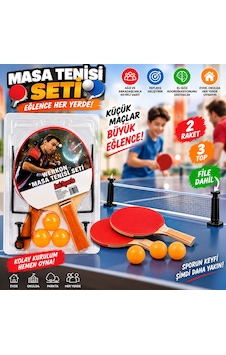 Fileli Masa Tenisi Seti 2 Raket 3 Top Ve Fileli Eğlenceli Ping Pong Oyun Çocuklar Ve Yetişkinler İçin Fileli Masa Tenisi Seti 2 Raket 3 Top Ve Fileli Eğlenceli Ping Pong Oyun Çocuklar Ve Yetişkinler İçin