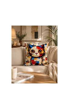 Renkli Kedi Figürlü Pop Art Dijital Baskılı Dekoratif Gizli Fermuarlı Kırlent Kılıfı 43x43 Cm Çok Renkli Çok Renkli Renkli Kedi Figürlü Pop Art Dijital Baskılı Dekoratif Gizli Fermuarlı Kırlent Kılıfı 43x43 Cm Çok Renkli Çok Renkli