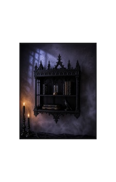 Gotik Katedral Duvar Rafı Siyah İki Katlı Mistik Dekoratif Raf Ve Biblo Standı 25x18x7 Cm Siyah Gotik Katedral Duvar Rafı Siyah İki Katlı Mistik Dekoratif Raf Ve Biblo Standı 25x18x7 Cm Siyah