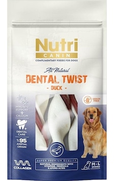 Nutri Canin Dental Twist Ördekli Yetişkin Köpek Ödülü M-L 120 G Nutri Canin Dental Twist Ördekli Yetişkin Köpek Ödülü M-L 120 G