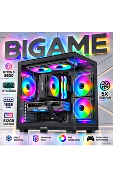 Bigame ZEUS-V5 R5-5600 16 GB 512 GB M2 SSD RTX5060 Free Dos Masaüstü Oyuncu Bilgisayarı Bigame ZEUS-V5 R5-5600 16 GB 512 GB M2 SSD RTX5060 Free Dos Masaüstü Oyuncu Bilgisayarı