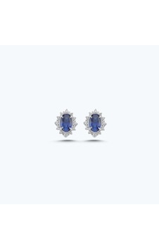 Altınbaş Pırlanta Safir Oval Küpe Ppa061sk14-2