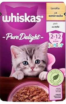 Whiskas Pouch Pure Delight Jöle İçinde Tavuklu Yavru Kedi Konservesi 12 x 85 G Whiskas Pouch Pure Delight Jöle İçinde Tavuklu Yavru Kedi Konservesi 12 x 85 G