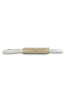 61804 Pirinç İşlemeli Sürmene Çakısı 5,5 / 3,5 Cm - Çift Bıçaklı Renkli