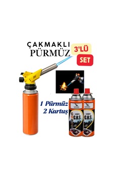 Çakmaklı Pürmüz Dmx4661 - Kamp Piknik Mutfak Tipi Otomatik Ateş Tutuşturucu Pürmüz Başlık + 2 Kartuş Sarı Sarı Çakmaklı Pürmüz Dmx4661 - Kamp Piknik Mutfak Tipi Otomatik Ateş Tutuşturucu Pürmüz Başlık + 2 Kartuş Sarı Sarı