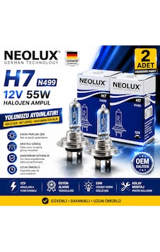Neolux H7 N499 12v 55w Halojen Far Ampulü Kalite Uzun Ömürlü 2 Adet Neolux H7 N499 12v 55w Halojen Far Ampulü Kalite Uzun Ömürlü 2 Adet